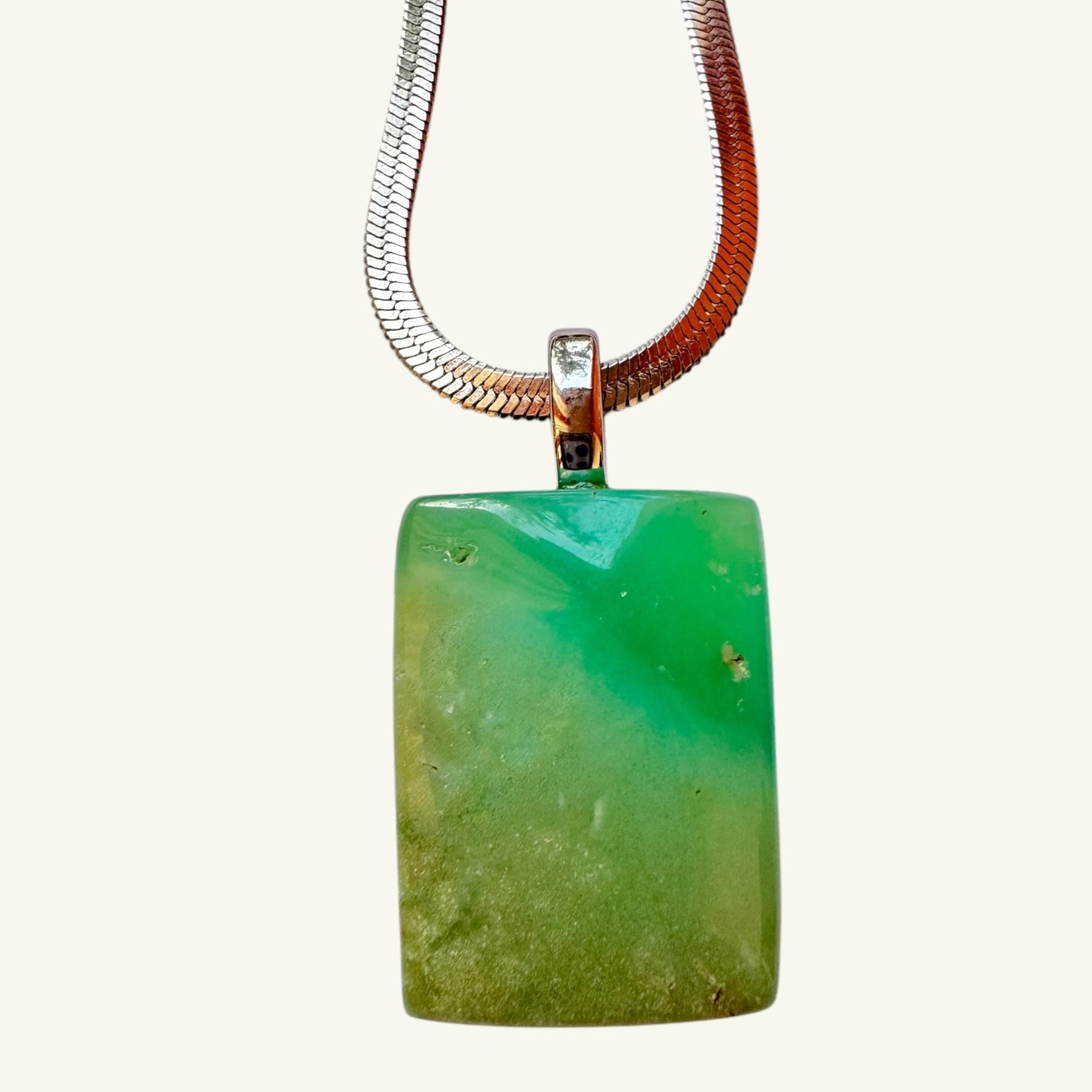 Collana crisoprasio 27x20 mm Sharifa Crystals
